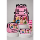 Dekomus x Dekomus Lisanslı Manifest Toz Pembe Collection Okul,Termoslu Beslenme Çantası ve Kalem Çantası,600 ML Çelik Matara Set