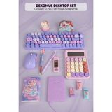Dekomus x Mikro Lavender Candy Office Collection 13 Parça Kablosuz Mouse&klavye, Hesap Makinası ve Kırtasiye/ofis Seti - Mavi