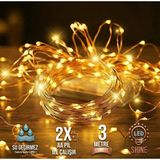 Dekonivia 3 Metre Peri Led (2 adet) Gün Işığı Sarı Bir Sabit Fonksiyonlu Pilli Dekoratif Aydınlatma Süsleme Parti Led Işık Yılbaşı Süsleme Dekorasyon Işığı Şerit