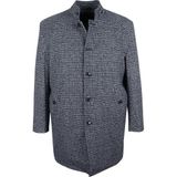 Dekons Erkek Büyük Beden Battal Boy Yün Kaşe Kaban - 7XL - İndigo - Beyaz