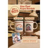 Dekopix Kişiye Özel Dünyadaki En İyi Baba Fotoğraflı Yazılı Kupa Bardak - Babaya Hediye, Retro 70'ler Babalar Günü Hediyesi, Doğum Günü Hediyesi