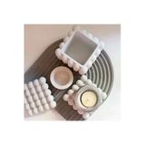 Dekopor Bubble Kare Beton Saksı & Kalemlik - Modern Minimalist Dekoratif Organizer