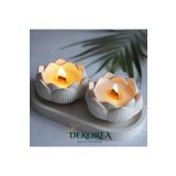 DEKOPOR Dekorea Home Lotus Taş Tozu Mumluk – El Yapımı Aromaterapi Mum