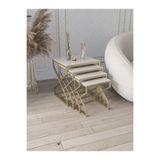 Dekoport Ela 4l Ü Zigon Sehpa Gold (ESKİTME) Yan Sehpa Krem Mdf Membran Kaplama