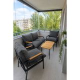 Dekoport Kutay Bahçe Takımı, Balkon Mobilyası, Çay Seti Koltuk Takımı Cafe Mobilyası 2-1-1 40x70 Sehpalı