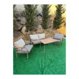 Dekoport Kutay Balkon Mobilyası, Bahçe Takımı, Çay Seti Koltuk Takımı, Metal Kanepe, Cafe Mobilyası 2 1 1 50x80 Masalı