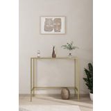 Dekoport Lisa Gold (ESKİTME) Metal Dresuar - Şeffaf Cam