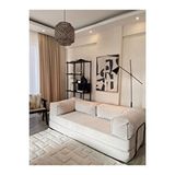 Dekoport Relax 200cm Kanepe, Fitilli Kadife, Yıkanır, Silinir, Dinlenme Koltuğu, Yatak Olabilen, Krem