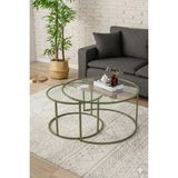 Dekopratik Belarus Orta Sehpa Ikili Şeffaf Camlı Mint Yeşili 60CM - MİNT YEŞİL
