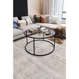 Dekopratik Berlin Orta Sehpa 60 cm Siyah Metal Ayaklı Cam Üst Yüzey Modern Tasarım