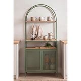 Dekopratik Fabio Kahve Köşesi ve Mutfak Rafı ve Mikrodalga Fırın Dolabı Mint Yeşili Metal Gövdeli Çok Amaçlı Dolap Mint Yeşil