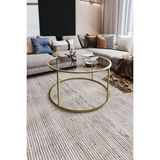 Dekopratik Gold Berlin Orta Sehpa Yuvarlak Cam Üst ve Altın Metal Ayak 60 cm