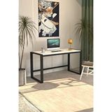 Dekopratik Marsilya Çalışma Masası Bilgisayar Masası Ofis Masası 122x55 Beyaz - Siyah
