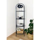 Dekopratik Mona Siyah Köşe Kitaplık 40 cm Modern Tasarım ve Geniş Depolama Alanı ile Metal Malzeme