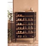 Dekopratik Orion Çok Amaçlı Metal Ayakkabılık - Antre Dolabı 81X120 cm - Siyah