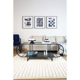 Dekopratik Windy Orta Sehpa - Siyah Modern Tasarım Cam Üst Yüzey Metal Ayak 50x140 cm Boyutlarıyla Şık