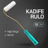 Dekor (1 Adet) 10 cm Kadife Rulo Yağlı Boya ve Vernik Için Uygun Vernik Boya Rulosu - Beyaz - Açık Mavi