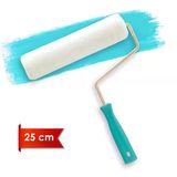 Dekor-1064 Kadife 5Cm Orta Çap 7 Mm Tüylü Saplı Vernik Rulosu 25 Cm
