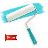 Dekor-1065 Kadife 5Cm Orta Çap 7 Mm Tüylü Saplı Vernik Rulosu 20 Cm