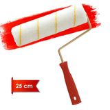 Dekor-1081 Eksport 5Cm Orta Çap 14 Mm Tüylü İç Cephe Saplı Boya Rulosu 25 Cm