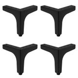 Dekor 12 Cm Siyah 4'Lü Set Metal Mobilya Ayağı Modern Tasarım Koltuk Sehpa Masa Tv Ünitesi Uyumlu