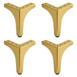 Dekor 17 Cm Gold Altın 4 Adet Set Metal Mobilya Ayağı Dayanıklı Ayak Tasarım Koltuk Sehpa Tv Ünitesi