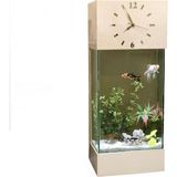 Dekor Akvaryum LED Işıklı Ful Set, Saat Kule Akvaryum DEKA-378 Ekru Krem