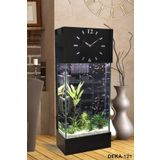 Dekor Akvaryum Led ışıklı Saat Kule Akvaryum Deka-121 Siyah