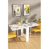 dekor fim DF01101B Flamingo Pratik Katlanır Beyaz Masa Portatif Yemek ve Mutfak Masası