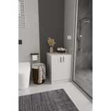 dekor fim DF03107B Çamaşır Makinesi Dolabı Üstü Çok Amaçlı 2 Kapaklı Banyo Dolabı Depolama Alanı Beyaz