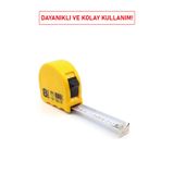 Dekor Hassan Şerit Metre | 8 m x 25 mm, Kauçuk Korumalı, Manyetik Uçlu, Profesyonel Ölçüm Aleti