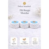 Dekor İstanbul 3’lü Burgu Mum Seti – El Yapımı Doğal Soya Mum, Modern Dekoratif Mum - Mavi