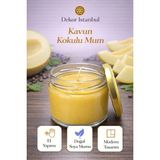 Dekor İstanbul Kavun Kokulu Kavanoz Mum | El Yapımı Doğal Soya Mumu | Dekoratif Cam Mum - Sarı