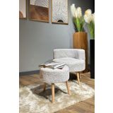 Dekor Mobilyacım Berlin Çay Seti Kül Gri Rengi Berjer Ve Puf Takımı (Salon, Ofis, Balkon) - 2'Li Takım