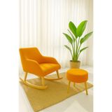 DEKOR MOBİLYACIM Comfort Sallanan Kiremit Turuncu Sandalye ve Puf Okuma Odası Bebek Odası