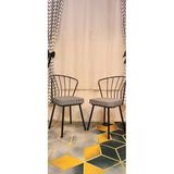 Dekor Mobilyacım Dekor Mobilyacım Güneş Sandalye 2 Adet Siyah Mutfak Salon Yemek Odası Sandalyesi Metal Ayak