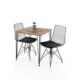 Dekor Mobilyacım Deri Mutak Balkon Masası 2 Adet Tel Sandalye 70 X 70 Kahverengi 70 X 70 Retro Sabit Suntalam 1 Yıl
