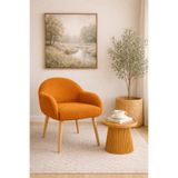 DEKOR MOBİLYACIM Jasmine Ahşap Ayaklı Retro Puf Minimal Berjer Makyaj Masası Sandalyesi Çok Amaçlı Berjer