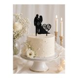 Dekor 💍 Mr&Mrs Çift Figürlü Pasta Süsü – 14 cm