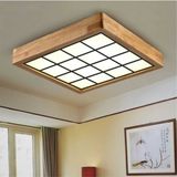 Dekor Olsun Ahşap Çerçeve Tavan LED Aydınlatma Avize 60*60CM Beyaz Işık 6500K Karedesen