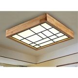 Dekor Olsun Ahşap Çerçeve Tavan LED Aydınlatma Avize 60*60CM Salon Yatak Mutfak Balkon Beyaz 6500K Işık Beyaz