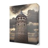 Dekor Sevgisi Bulutlar ve Galata Kulesi 60x40 cm Tablo