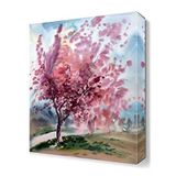 Dekor Sevgisi Pembe Ağaç 90x60 cm Yağlı Boya Tablo