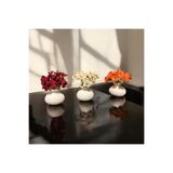 Dekora Çiçek 3'lü Mini Vazo, Süslük, Kahve Yanı Sunumu, Hediyelik, Dekoratif Mini Set Mine Çiçekli 3 Renk