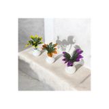 Dekora Çiçek Üçlü Mini Vazo, Süslük, Kahve Yanı Sunumu,Hediyelik, Dekoratif Mini Set Çiçekli