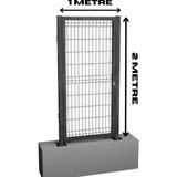 Dekorafence Kanatlı Hazır Panel Çit Kapı Antrasit - Bahçe Kapısı - Panel Tel Çit Kapı - 200cm*100cm