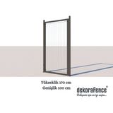 Dekorafence Panel Tel Çit Kapısı – Yaprak Menteşeli, Sürgü Kilitli Bahçe ve Alan Giriş Kapısı - H:170cm*L:100cm - Antrasit
