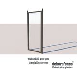 Dekorafence Panel Tel Çit Kapısı – Yaprak Menteşeli, Sürgü Kilitli Bahçe ve Alan Giriş Kapısı - H:200cm*L:100cm - Antrasit