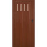 DEKORAKS 1 Sıra Camlı Akordeon Kapı, Ceviz Ahşap Desenli, 72x200cm AK1C1372X200