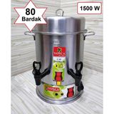 Dekoranla Gri 80 Bardak Elektrikli Çay Otomatı Semaver, Pratik ve Şık Çay Makinesi
